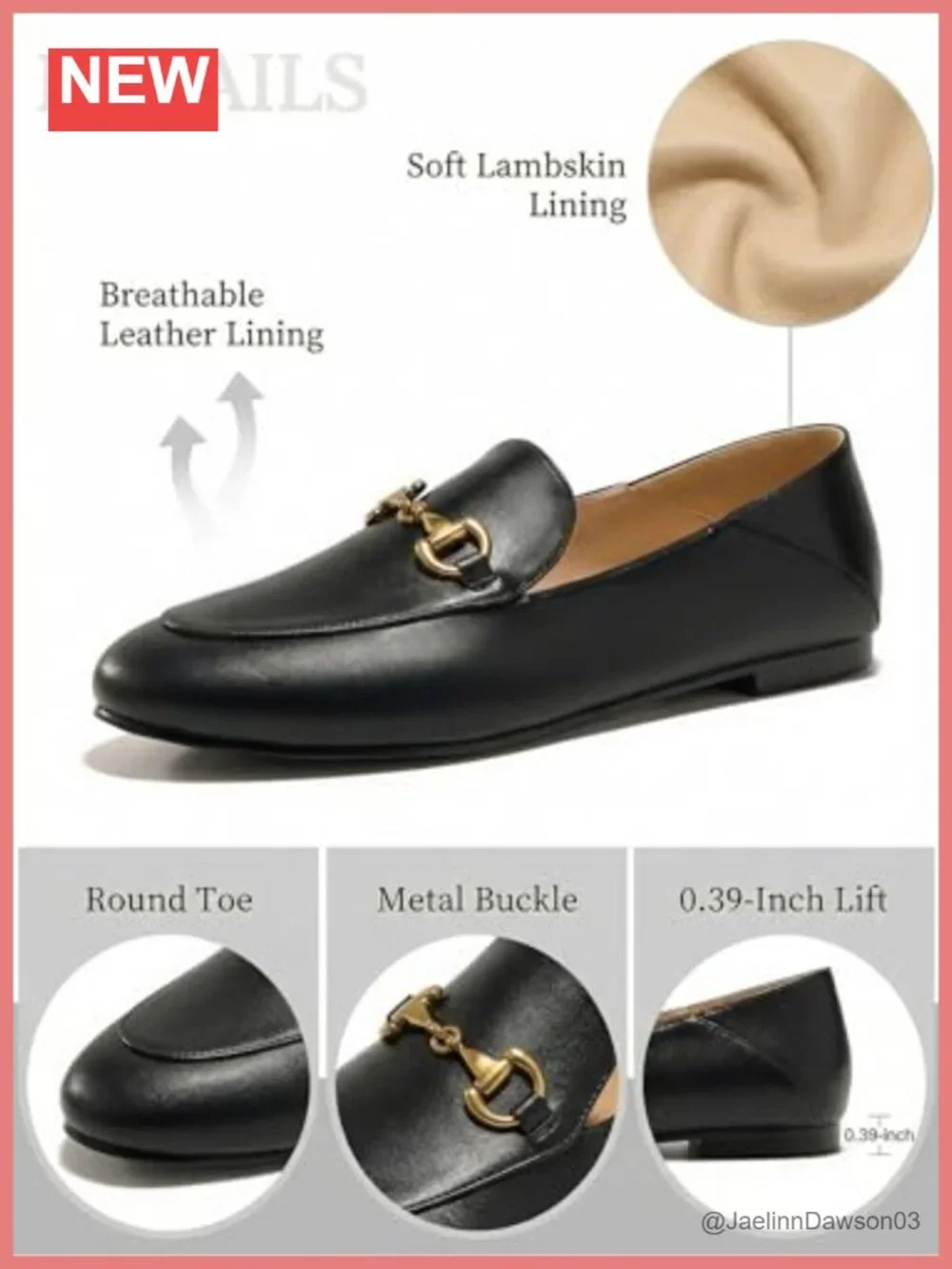 Lambskin Insole Slip on Loafers Flat Shoes Metal Chain Round Toe